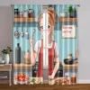 2pcs, Curtains Roller Blinds Don't make your food Durable Polyester (without rod) Thermal Insulation, and Room Darkening 1