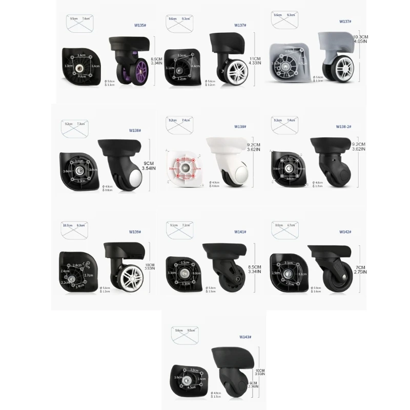 1 Pair DIY Luggage Suitcase Wheel Travel Luggage Replacement