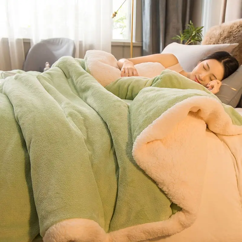 Winter Thicken Warm Coral Velvet Blanket For Bed Sofa Super Soft Single
