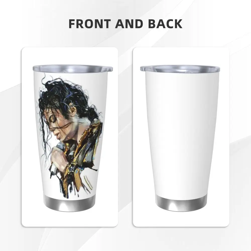 Michael Jackson Musicians Singers Dancers Stainless Steel Tumbler Vacuum Insulated Mug Thermal Cold Cup Straw With Lid 20oz
