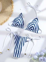 Sexy Bikini Set Striped Swimsuits For Women Printed Biquini Low Waist Bathing Suit 2025 Bathsuit Summer Bikinis
