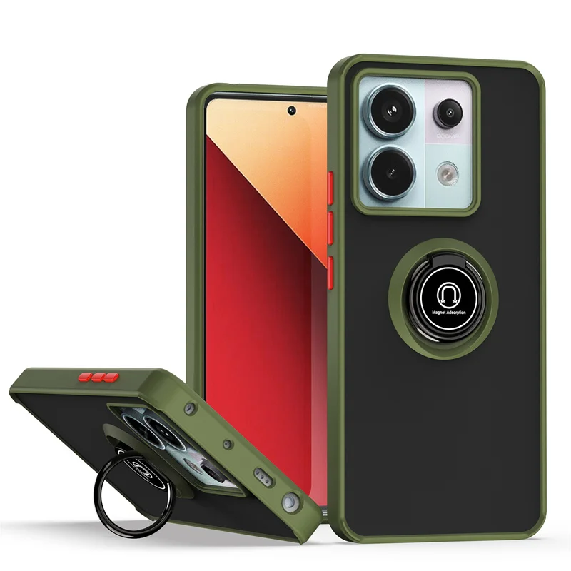 Armor Matte Shockproof Case with Magnetic Ring Holder and Stand