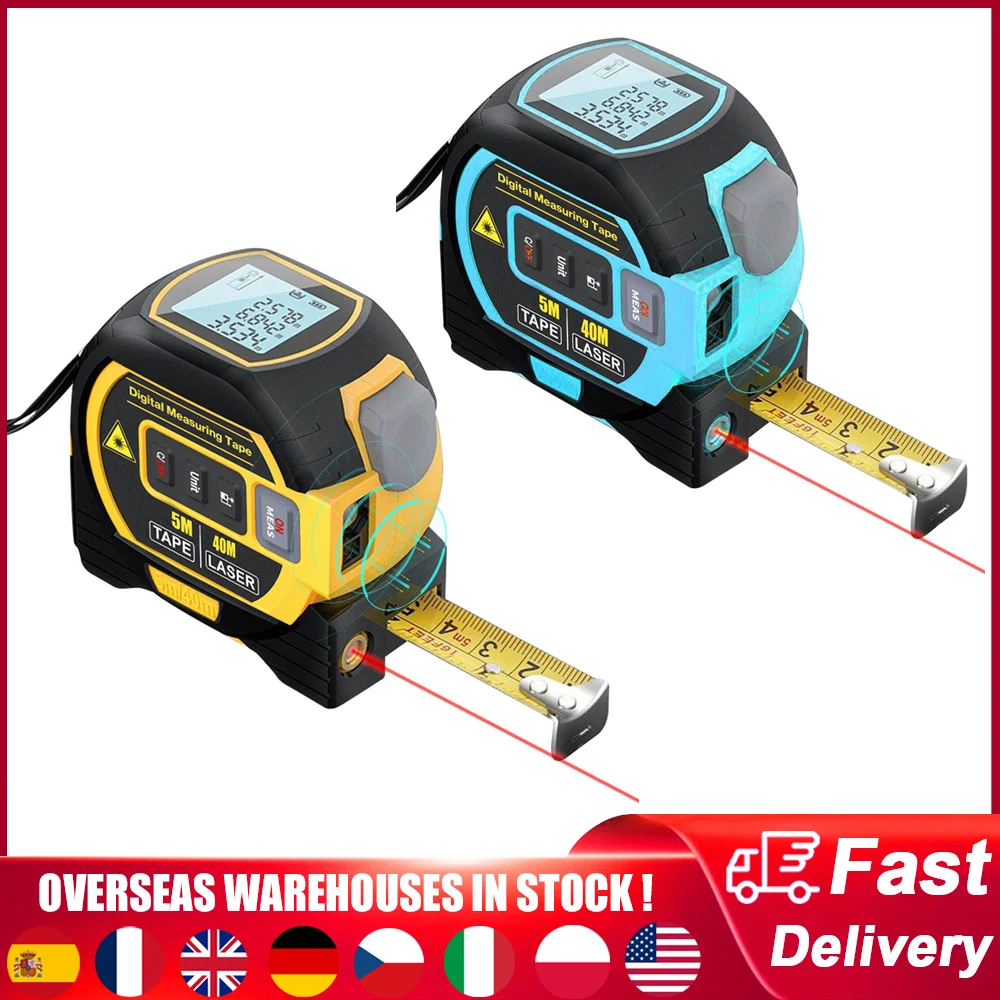 3 In 1 Laser Rangefinder 5m Tape Measure Ruler LCD Display Backlight Laser Distance Meter Building Measurement Device laser rangefinder distance meter laser tape measure