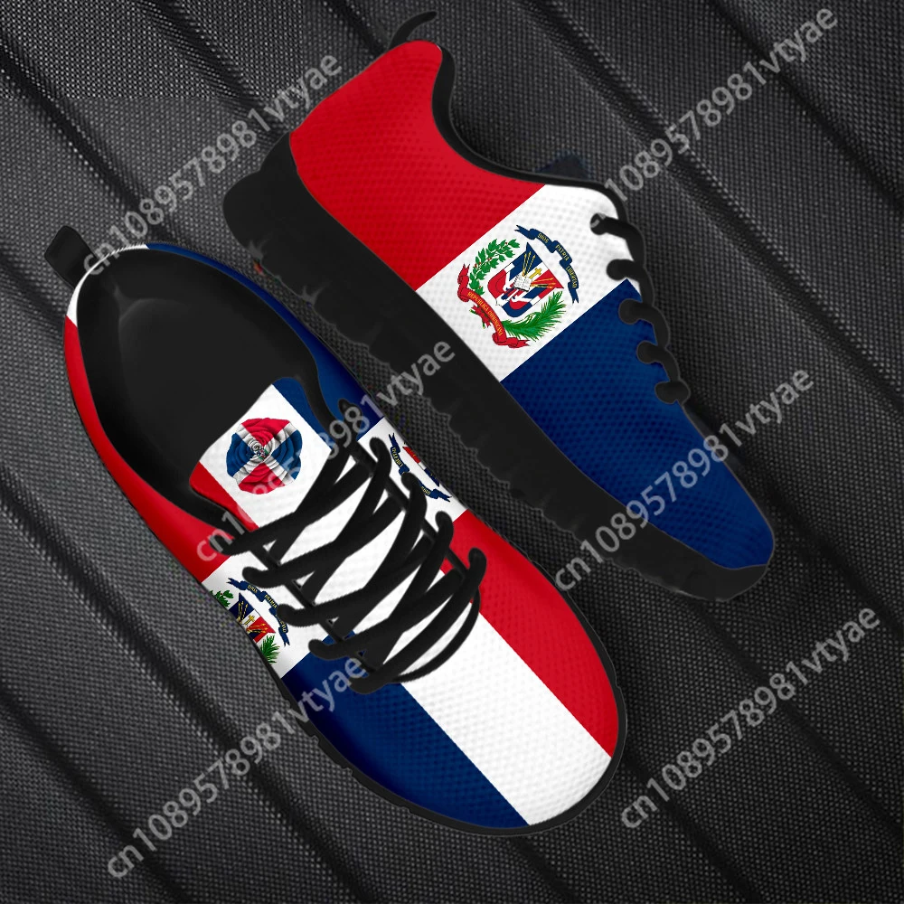 Mesh Sports Jogging Casual Shoe For Women Men Dominican Republic Flag Custom Ladies Flats Sneakers Outdoor Male Running Shoes 2