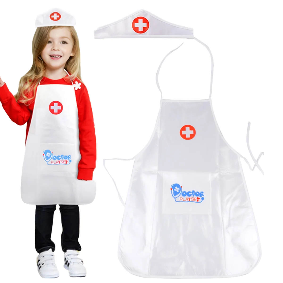 Doctor Play Set Doctor Nurse Toys Doctor Toys Kit Doctor Costume Children's Girl's House Role-Playing Big White Coat Performance Simulation