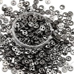 Assorted Metal Buttons - 100pcs Mini Round Sew - On Buttons for Crafting and Handmade Accessories (Gun Black)