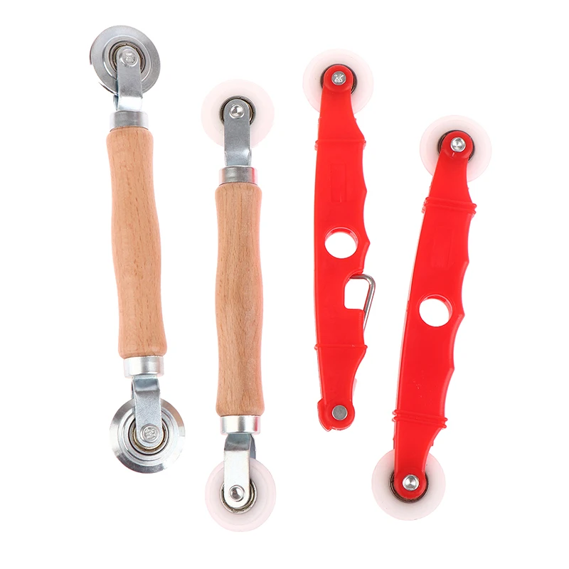 Rubber Rolling Wheel Install Tools Wooden Handle Spline Roller For Renovator Window Installation Screen Door Household Hand Tool