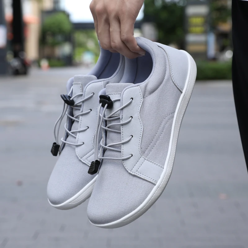Unisex Minimalist Casual Canvas Barefoot Walking Shoes Wide Toe Slip on Zero Drop Sole Cross Trainer Sneakers for Men and Women 5
