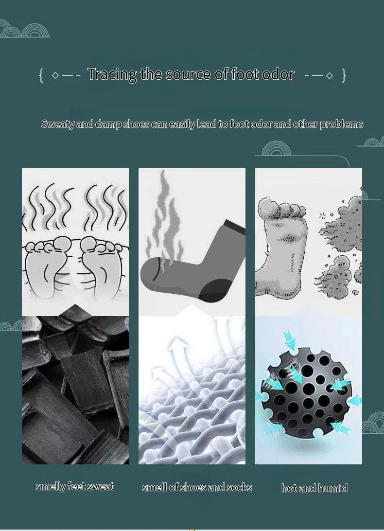 1 Paar Pflanzen-Inss für Schuhe, Bambuskohle, antibakterielles Deodorant, Laufsport, Ins-Füße, stoßdämpfender Schuh_voghion.com
