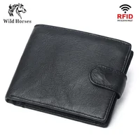 Rfid Genuine Leather Mens Wallet with Coin Pocket Bussiness Designer Mens Leather Wallet 1