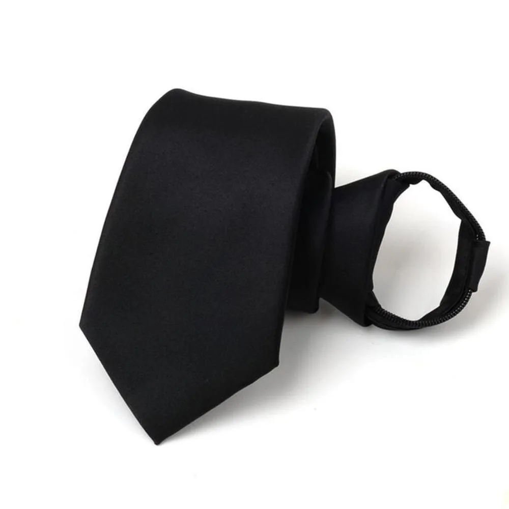 1 Stück schwarze, einfache Clip-On-Krawatte, Sicherheitskrawatte, Doorman Steward Matte, Beerdigungskrawatte für Männer, Frauen, Studenten – Detail 10
