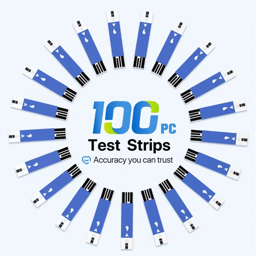 50/100/150/200pcsBloodGlucoseTestStripandLancetsforDiabetesTesterBloodSugarMeterGlucometerKitDiabetesAccessories