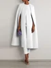Freeacy Round Neck Cape Long Coat and High Waist Cropped Pants Urban Female Solid Color Two Piece Set Women's Autumn Suits 2