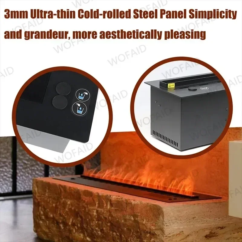 Atomized Fireplace Simulated Fire Home 3D Decorative for Living Room TV Cabinet Embedded Electronic Steam Flame Fireplace