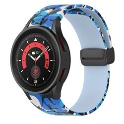 Durable Silicone Sport Watch Strap - Versatile Design Bracelet for Galaxy watch 4-5-6-7 (Camouflage blue)