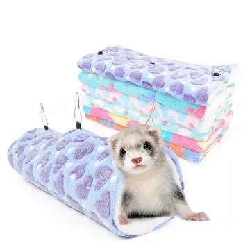 Hamster Tunnel Hammock Warm Sugar Glider Bed for Small Animal Ferret Squirrel Swing Nest Plush Tunnel Guinea Pig Accessories 1