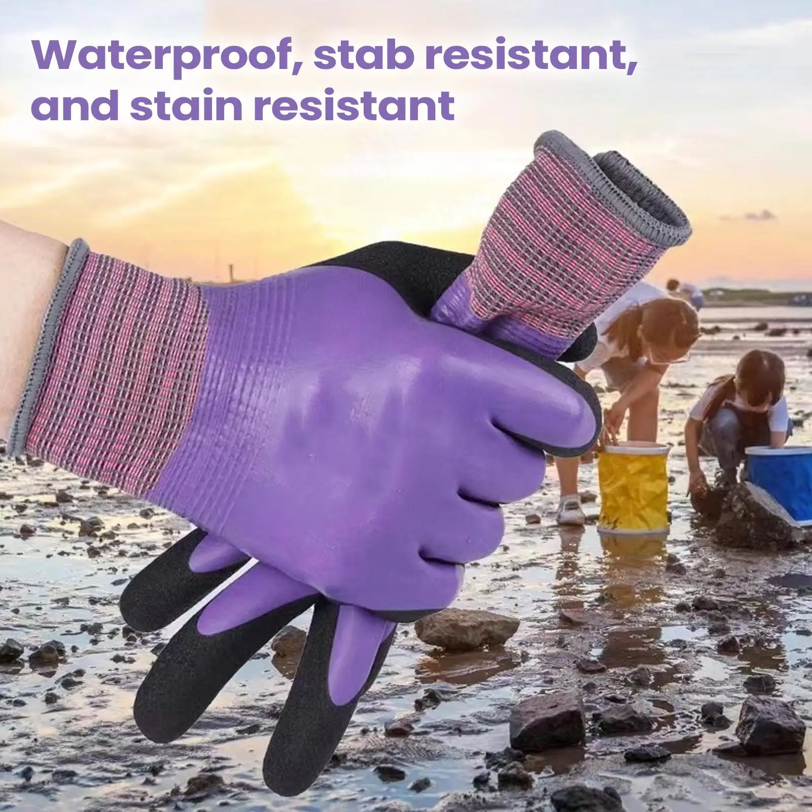Latex Gloves protective work gloves Safety Work Gloves for Women Work Cleaning Kitchen Cooking Gardening Oven Seafood - 3