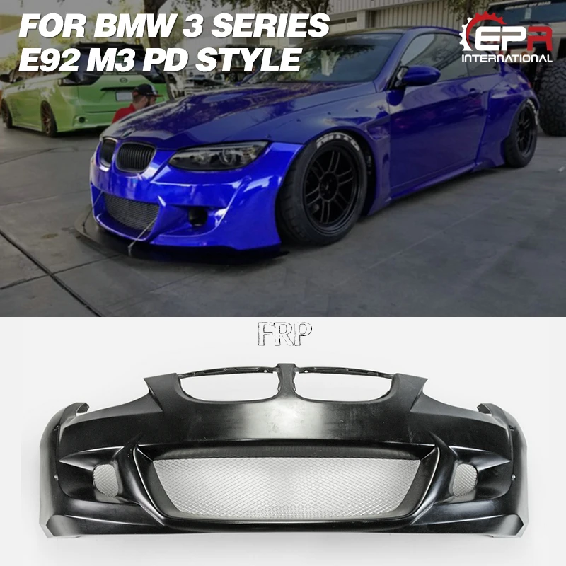 For BMW E92 M3 PD Style Carbon Fiber/Glass Fiber Front Bumper Racing FRP  Wide Body Kit Tuning Trim Part - AliExpress