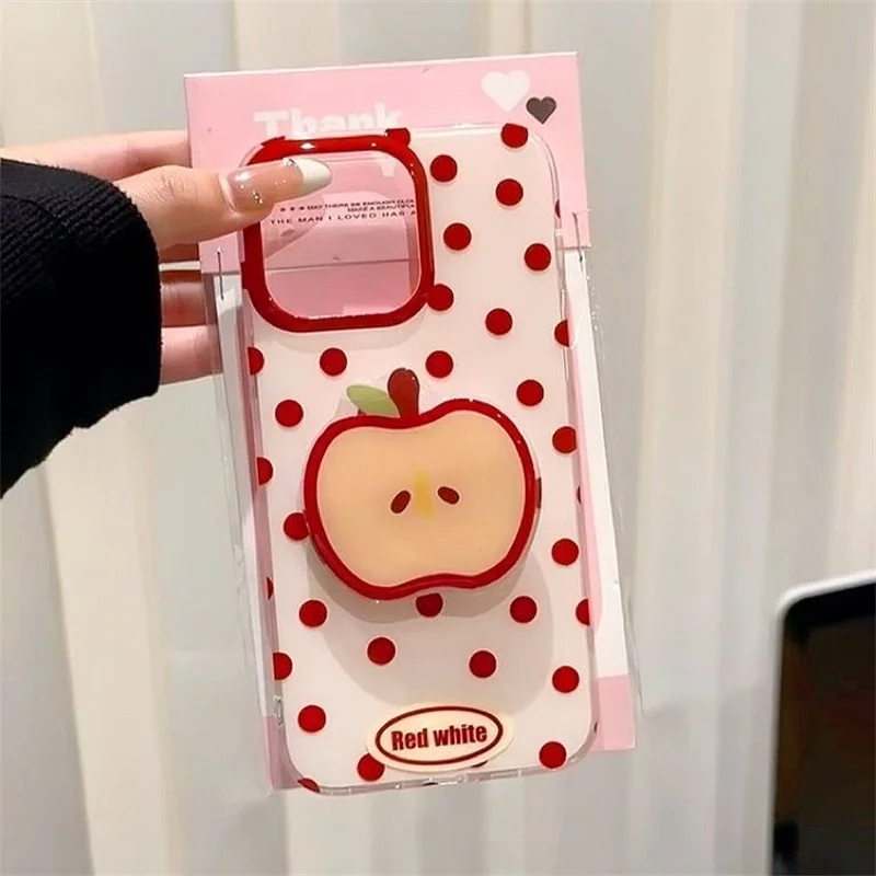 Retro Red Polka Dot Phone Case with Matching Phone Holder