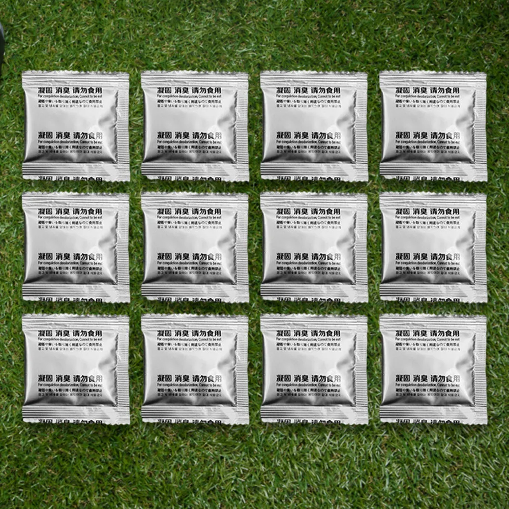 Camping Toilet Chemicals 12Pcs Camping Toilet Chemicals Eco Absorbent Gel Emergency Toilet Waste Treatment for Portable Outdoor Camping Hiking