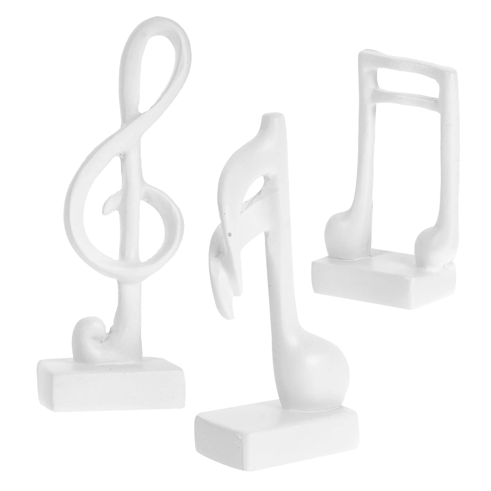 

3 Pcs Musical Note Ornaments Table Sign Mini Resin Figurines Home Desktop Crafts Household