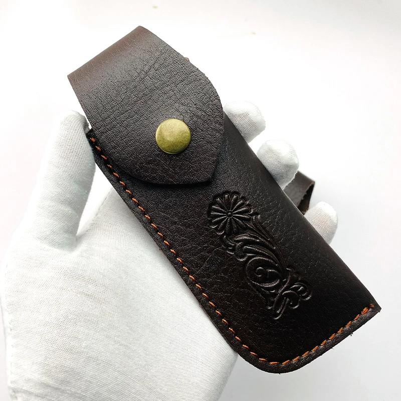 

New Folding knife Sheath Scabbard Pu Leather Material Scabbard with Copper Buckle Universal leather scabbard
