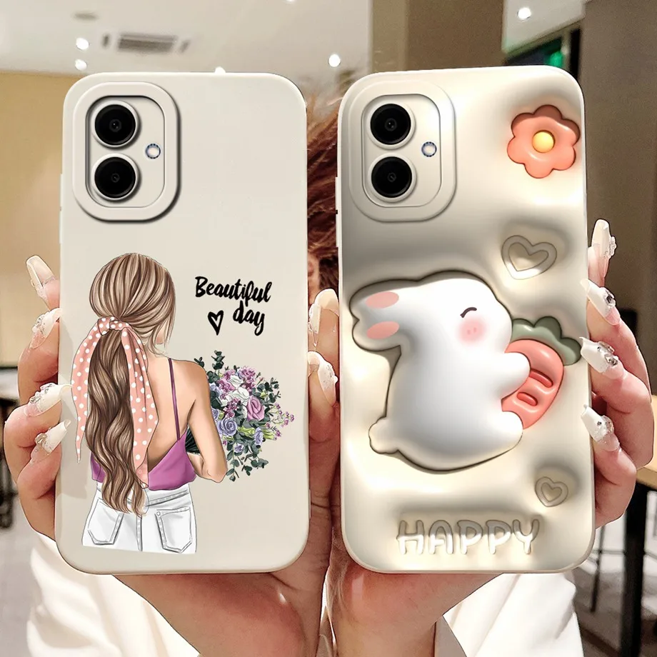 Phone Case Phone Protector Cover For Samsung Galaxy A06 A065F Soft Silicone TPU Flower Girly Fashion Case Cover Bumper Fundas