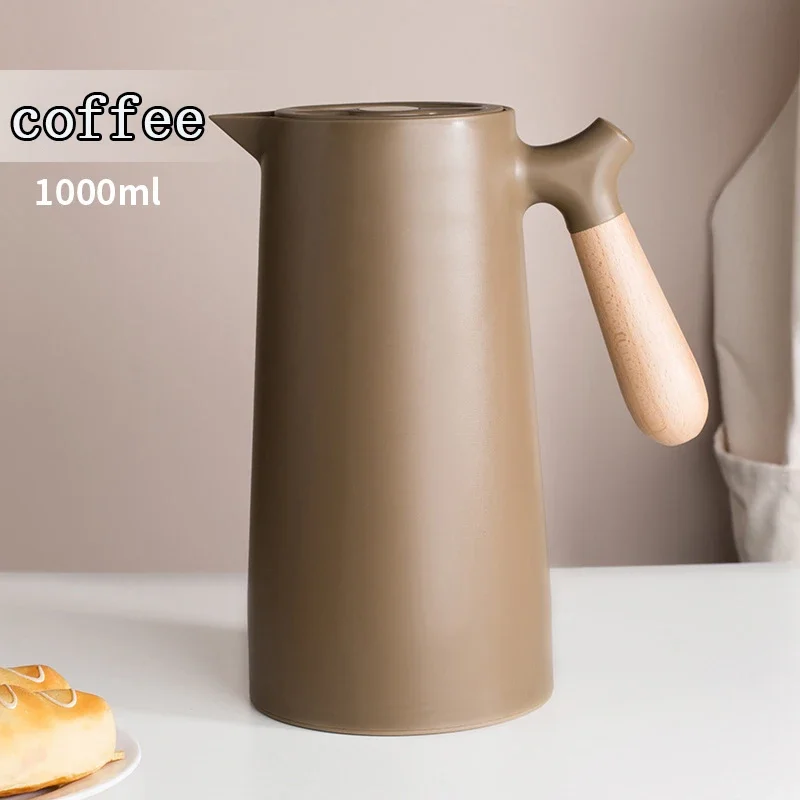 thumbnail image 1 of Hervidor de agua de gran capacidad de 1 l, cafetera doméstica, recipiente de vidrio, jarra de agua caliente, termo, aislamiento térmico nórdico, 1 of 5