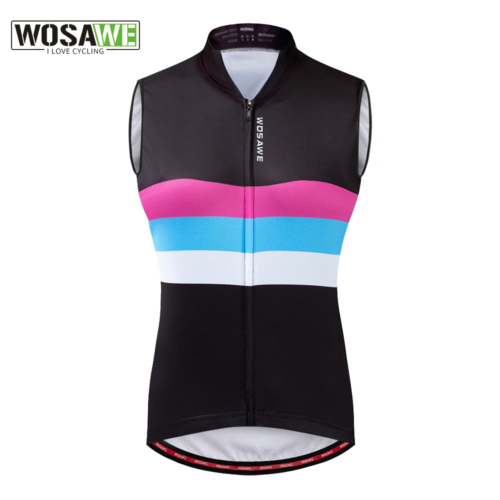 

WOSAWE Cycling Vest Summer Sleeveless Reflective Running Vest Windproof Light Mesh Fabric Breathable Bike Jersey Ropa Ciclismo