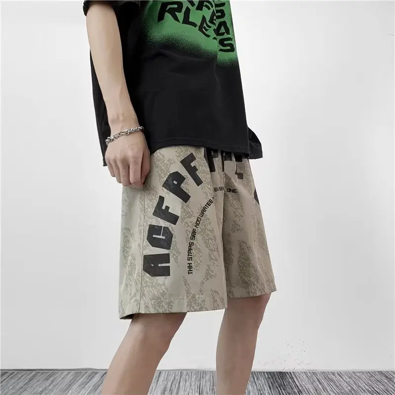 Trendy American High Street Casual Letter Printing Shorts for Boys' Summer Hip Hop Pop Capris