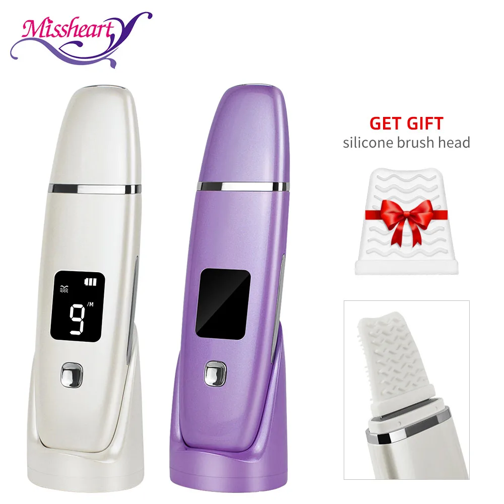 Ultrasonic Skin Scrubber Facial Spatula Blackhead Remover Deep Face Cleaning Lift Machine Peeling Shovel Pore Cleaner Blackhead Remover Facial Cleaner Facial Scrubber