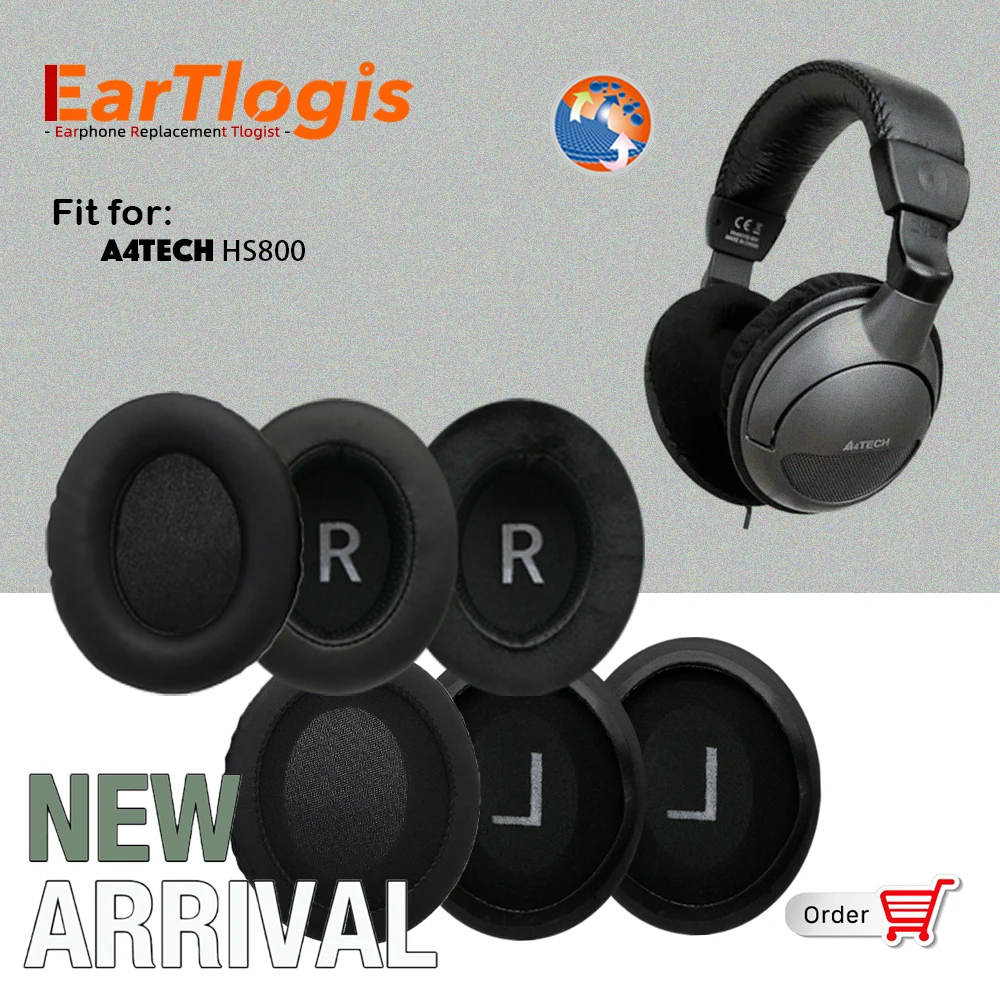 

Сменные амбушюры EarTlogis для наушников A4tech HS800, утолщенные амбушюры из пены с эффектом памяти, овальные амбушюры для наушников