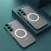 S25 S24 Ultra Plus Case Armor Matte Magnetic For Samsung Galaxy S25 S24 S23 S 25 Ultra Plus Cases Frosted Wireless Charge Cover 1