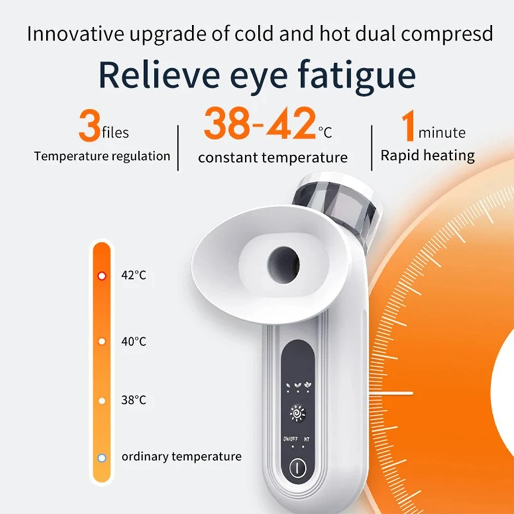 Heated Nano Mist Eye Sprayer Electric Facial Steamer Device Portable Eye Face Moisturizer Massager Eye Drops Tool for Dry Eye