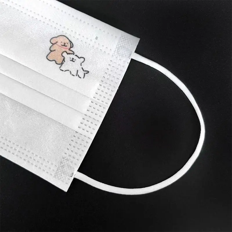 Adult Cartoon Disposable Mask Non-woven Filter Breathable 4 Layer Face Masks Anti Dust Independently Packaged