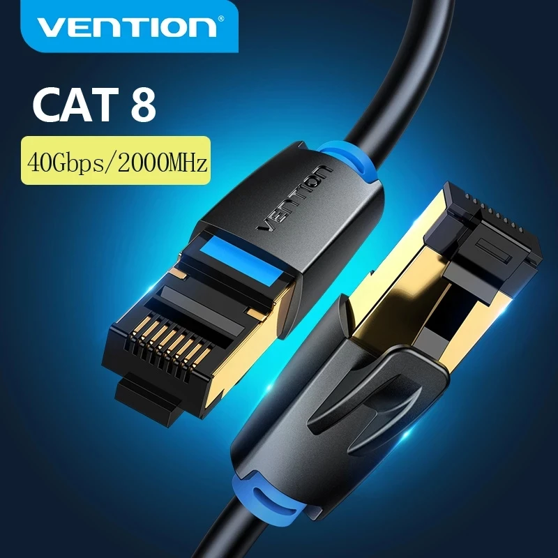 High-Speed Cat8 Ethernet Cable, 40Gbps RJ45 Network Connection