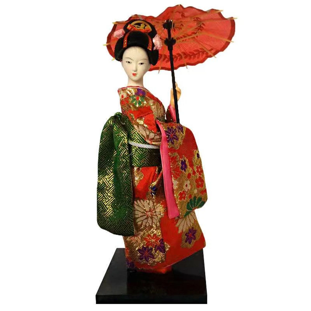 Bambola Giapponese In Legno Con Kimono - Decorazione Tradizionale Geisha - Foto 9