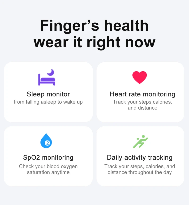 R02 Smart Ring Sensor Men Women Charging Case Health Monitor Sleep Exercise Records Step IP68 Waterproof Fashion Finger Rings