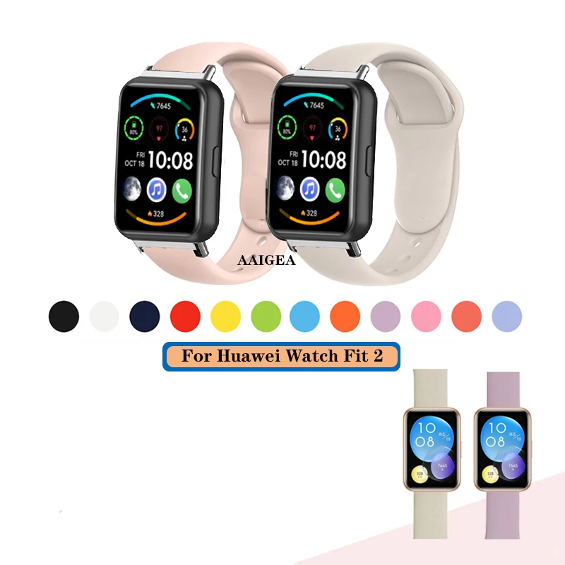 

Sports Silicone Strap Band Bracelet With Connector Accessories for Huawei Watch Fit 2 fit2 / Fit new