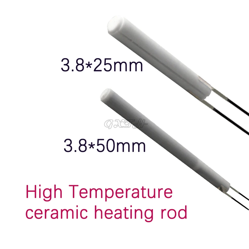 

2pcs High Temperature Ceramic Heating Rod Alumina Heating Rod MCH Rod-shaped Heating Body 3.8*50mm 3.8*25mm Micro Heating Rod