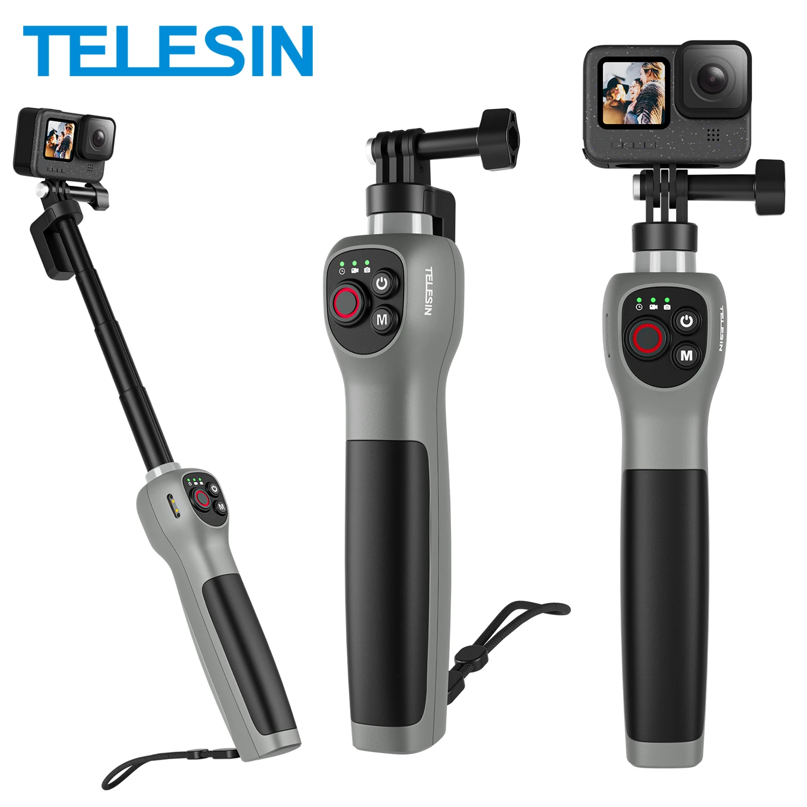 Perche Selfie Sous-Marine IPX68 30m avec Télécommande Bluetooth pour GoPro