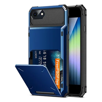 For iPhone SE 2022 2020 Case Wallet 5-Card ID Slot Credit Card Holder Flip Hidden Pocket Cover For iPhone SE3 SE2 SE 2022 Coque