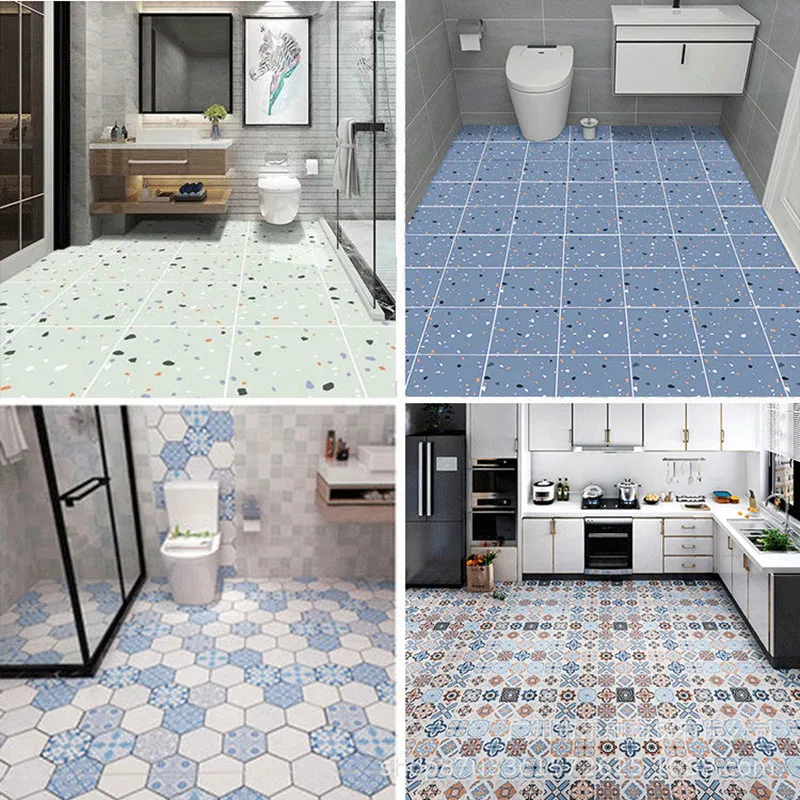 3M Self-adhesive Wallpapers Floor Non-slip Looring Vinyl Pvc Thick and Wear-resistant Bathroom Kitchen Floor Stickers Waterproof motivational medieval knight bath mat slip resistant kitchen carpet non slip shower water absorbent bathroom utensils mat