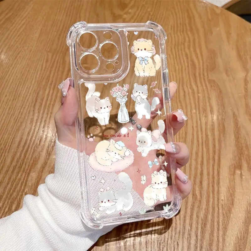 Happy Animal Transparent Phone Case - Stylish Protection with Unique Design