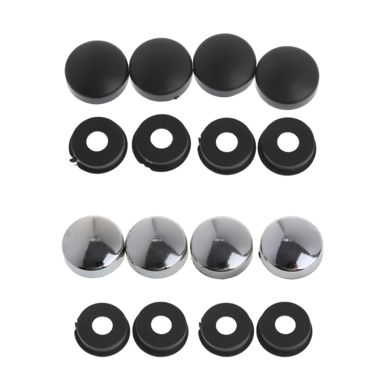 Universal ABS License Plate Frame Screw Nut Caps + Bolt Cover Set 8 Pcs/Set car accessories auto accessories For Car Truck