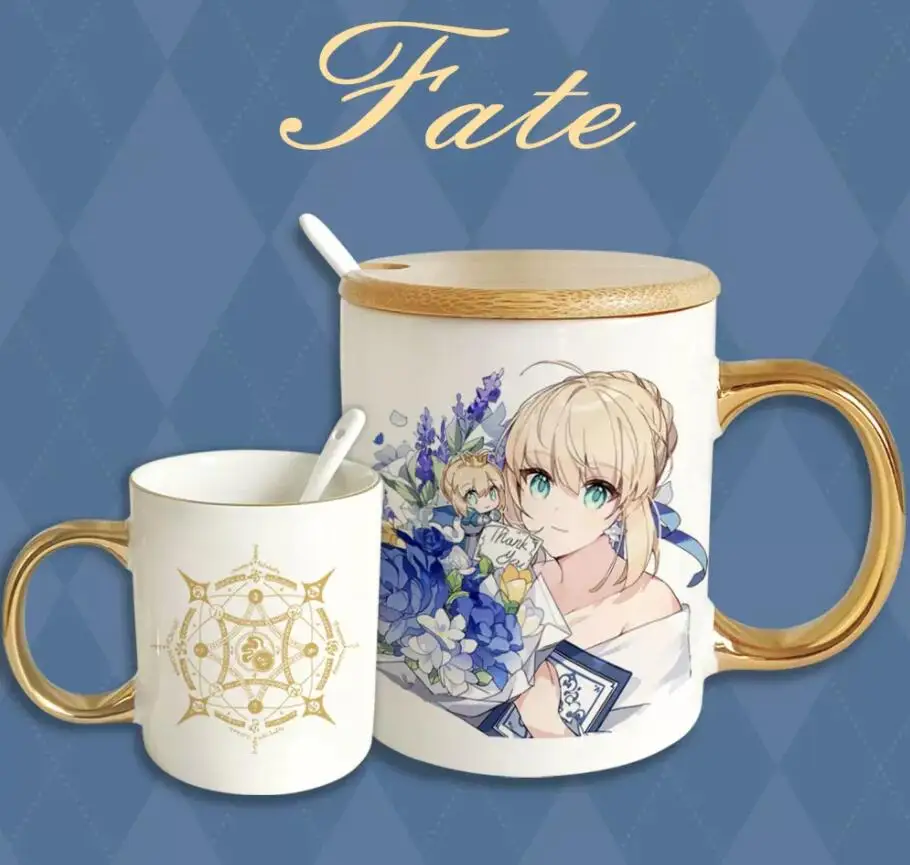 Anime Fate/stay night Tohsaka Rin Saber Gold Stamping Ceramic Coffee M –  Boss Brew Coffee