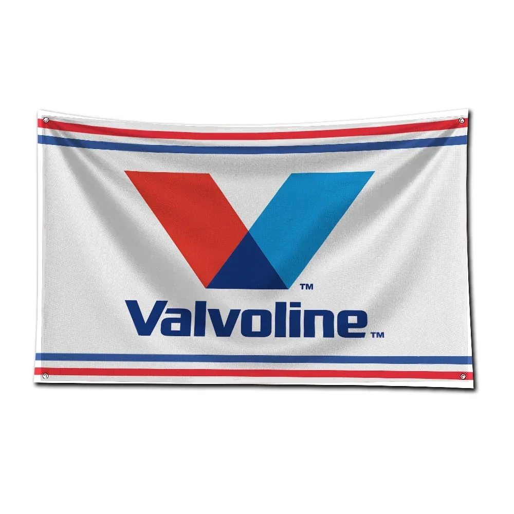 3x5 Ft V-Valvolines Oil Flag Polyester Digital Printing Banner for Garage Wall Art Out Door Decoration With Brass Grommets