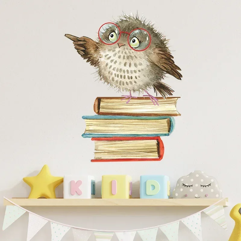 Owl Bird Love Learning Book Wall Stickers For Kid Decor wall stickers
