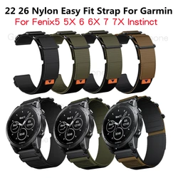 Nylon Loop Strap For Garmin 5Plus 6Pro 7 Quick Release 22 26mm Wristband Sport Watch Band Fenix7X/5X/5XPlus/6X/6XPro Bracelet