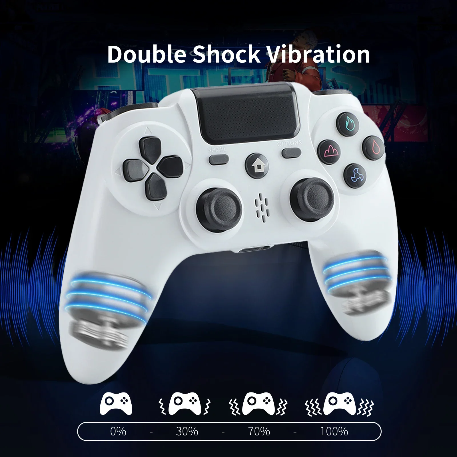 GAMINJA   Ʈѷ, PS4 PC ̽ƽ, 4 ܰ   , 6  α׷  RGB LED  е